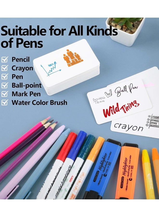 200Pcs Blank Business Cards, 3.5" x 2" White Cardstock, Words Message Notes paper Tags, Mini Craft Cardboard Festival gifts - Image 5